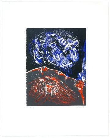 木版 Jorn - Pierre qui roule