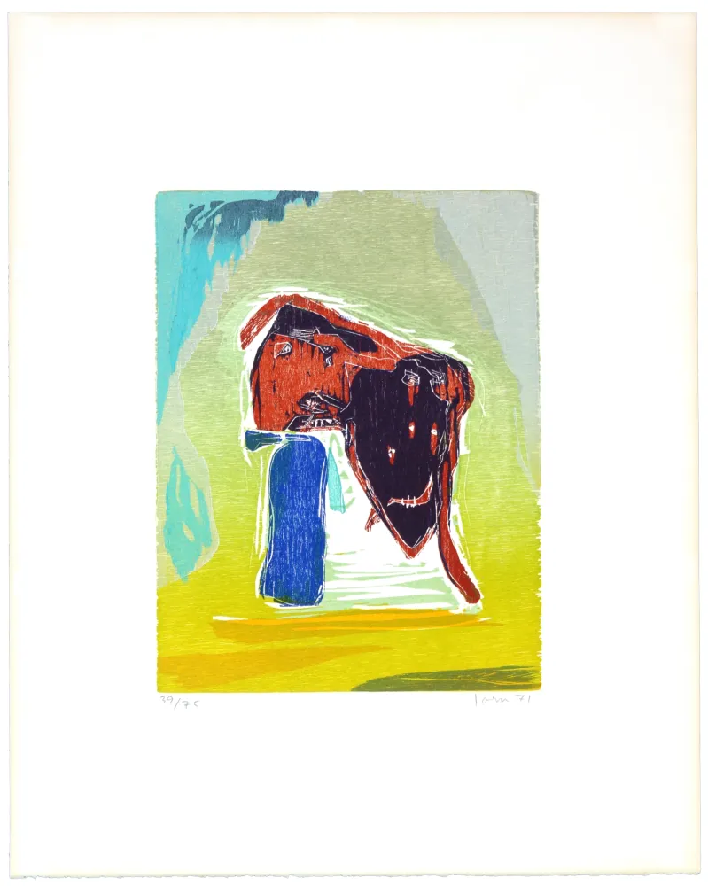 木版 Jorn - Rideau convolant