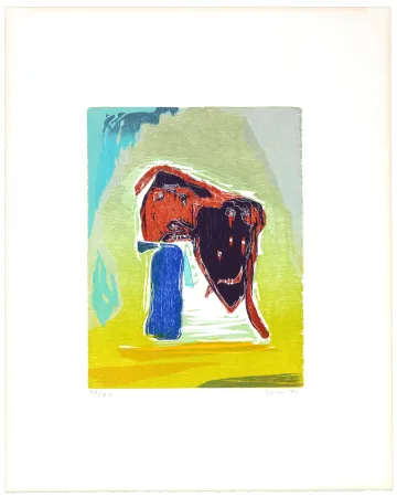 木版 Jorn - Rideau convolant