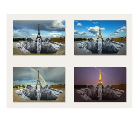 デジタル版画 Jr - 4 Trompe l'oeil, Les Falaises du Trocadéro,