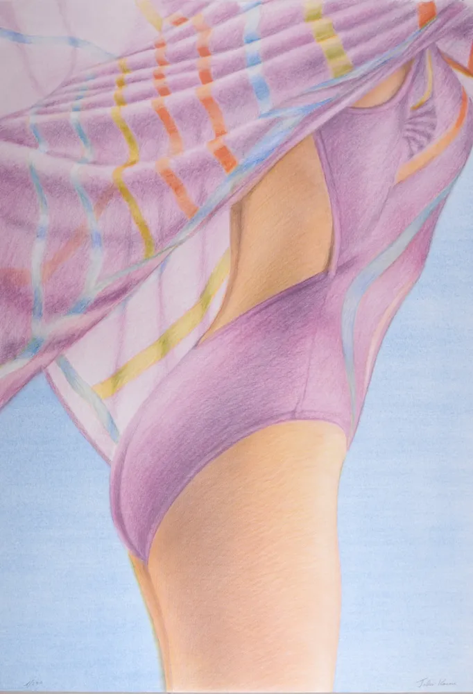 リトグラフ Kacere - Nageur violet