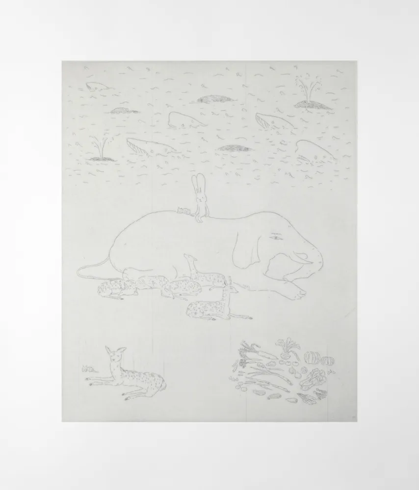 彫版 Kaga - Surrounded by animals