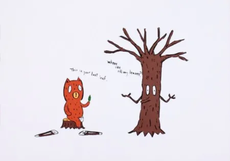 リトグラフ Kaga - This is the last leaf