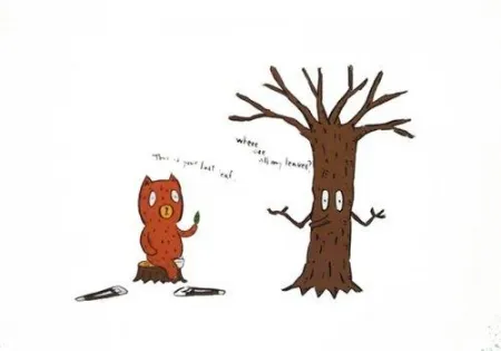 リトグラフ Kaga - This is the last leaf.