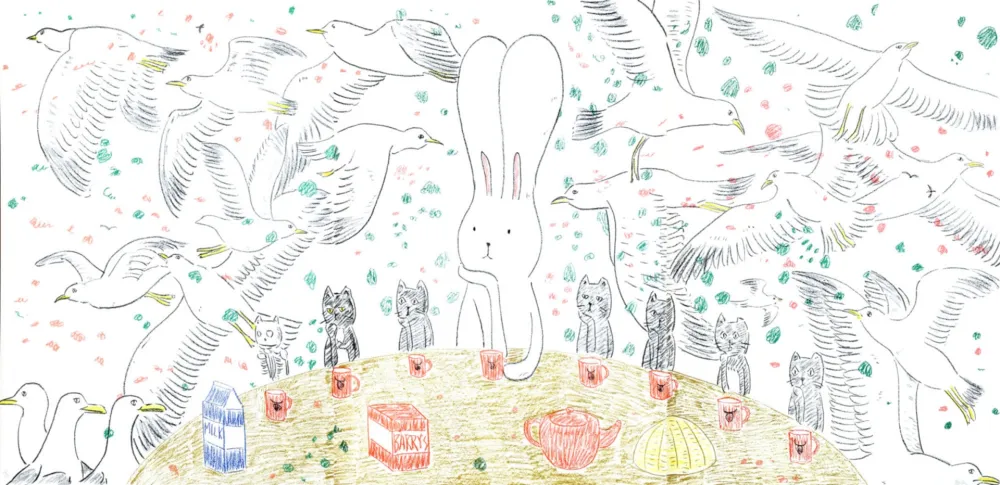 リトグラフ Kaga - Usacchi con gaviotas