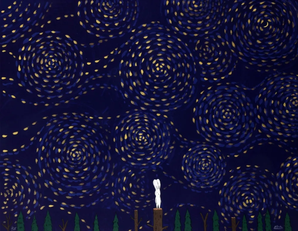 リトグラフ Kaga - Usacchi-Crescent moon