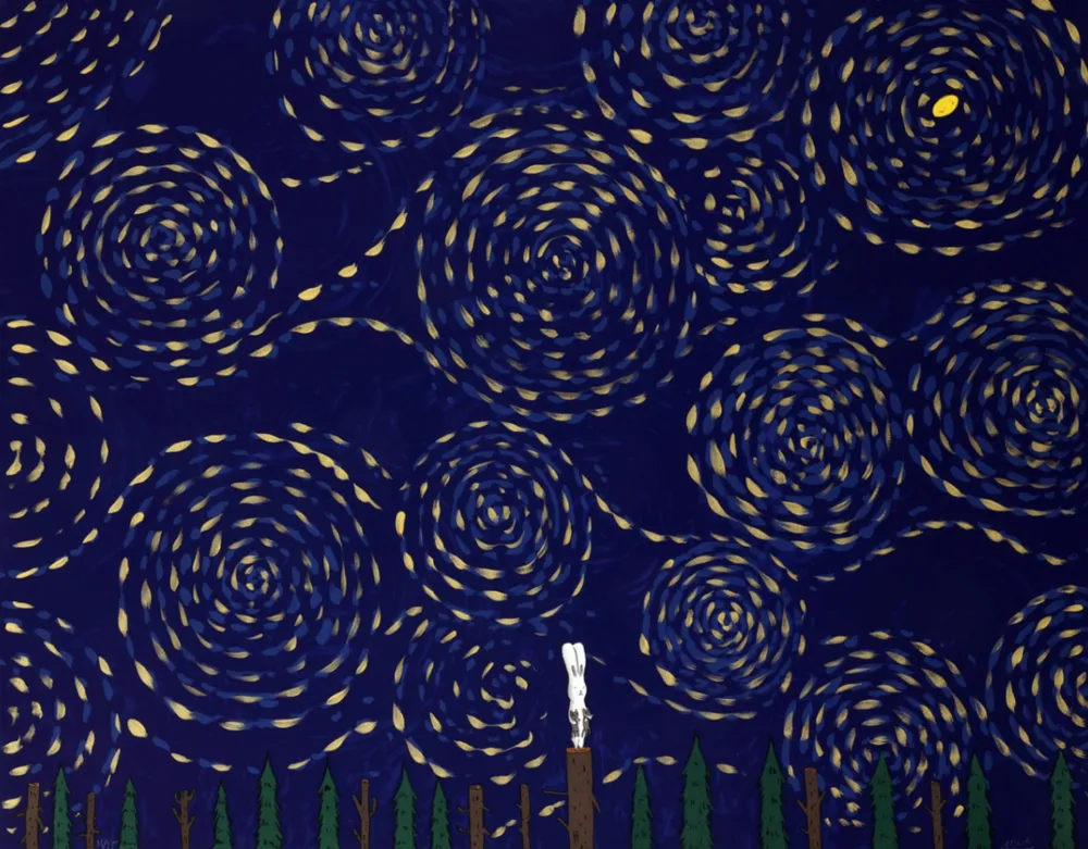 リトグラフ Kaga -  Usacchi-Half moon