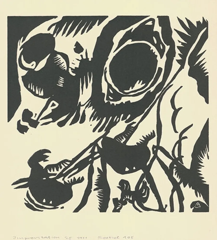 木版 Kandinsky - Motif aus Improvisation 25: The Garden of Love