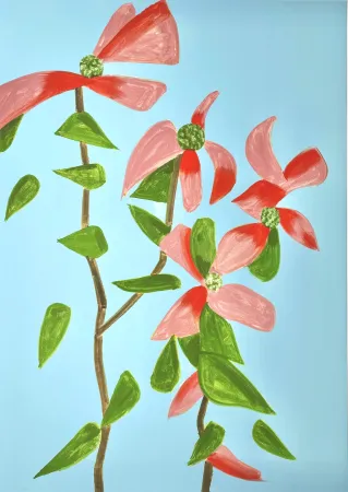 シルクスクリーン Katz - Red Dogwood 2