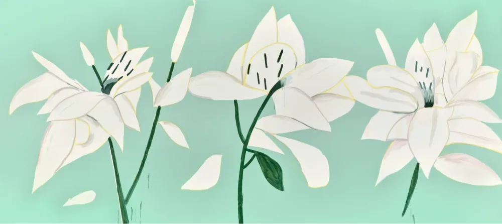シルクスクリーン Katz - White Lilies 6
