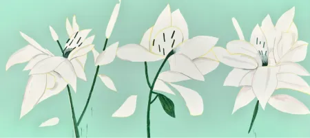 シルクスクリーン Katz - White Lilies 6