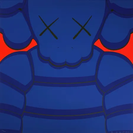 シルクスクリーン Kaws - What Party - Blue