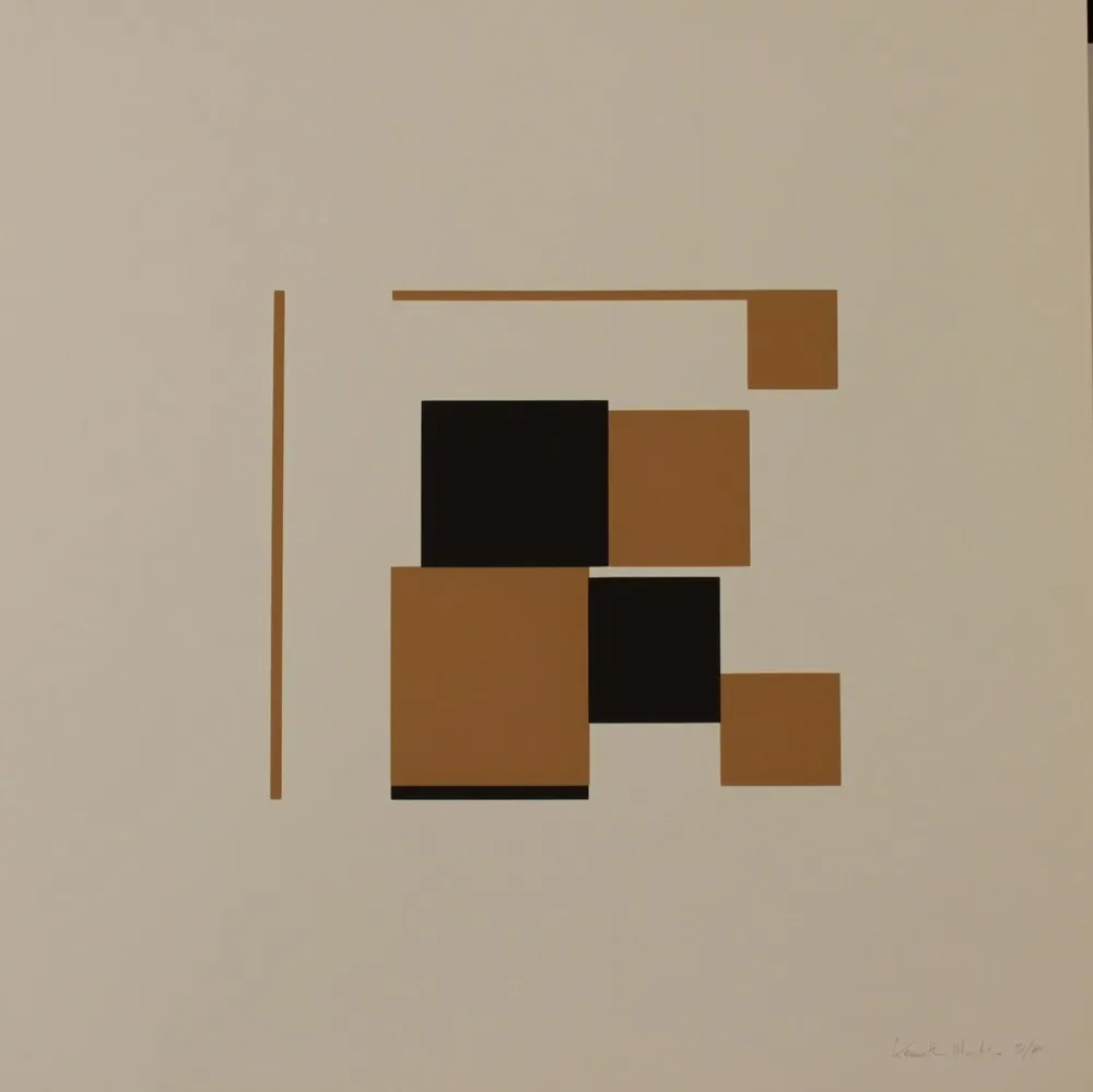 リトグラフ Kenneth - OCHRE AND BLACK - EXACTA FROM CONSTRUCTIVISM TO SYSTEMATIC ART 1918-1985