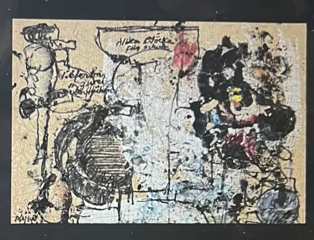 技術的なありません Kijno - Composition Abstraite. Technique mixte et acrylique