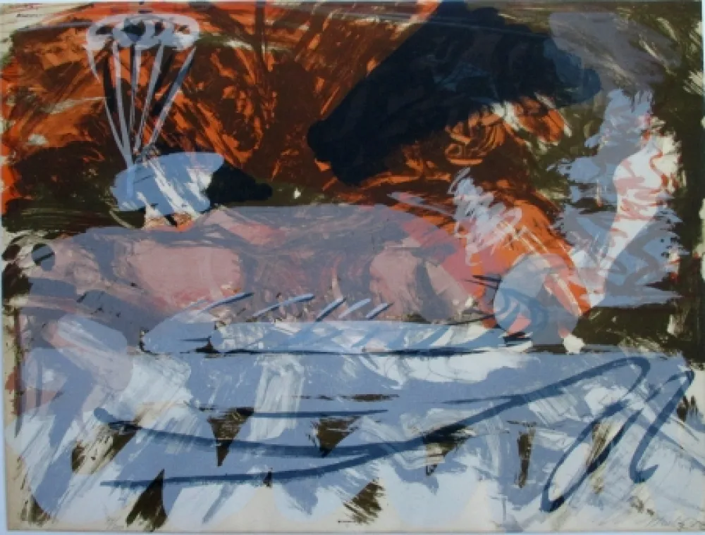 リトグラフ Kirkeby - Composition