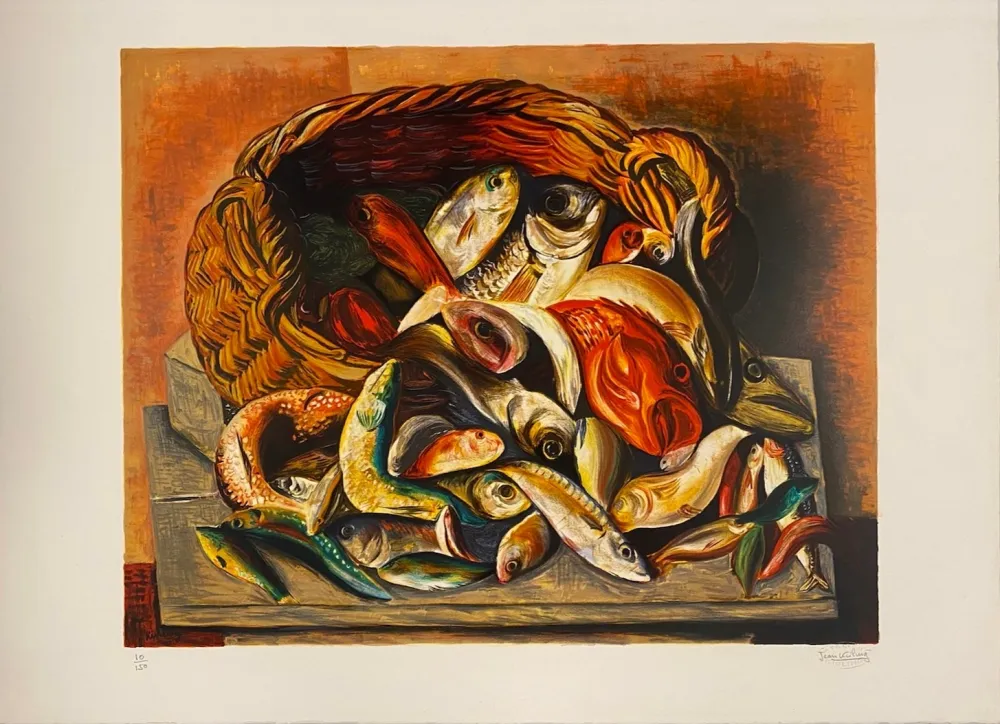 リトグラフ Kisling - Les poissons