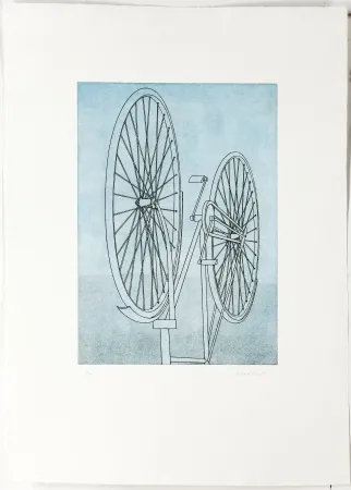 彫版 Klapheck - Fahrrad II - Die Fragwürdigkeit des Ruhms (The dubiousness of fame - Le caractère douteux de la renommée)