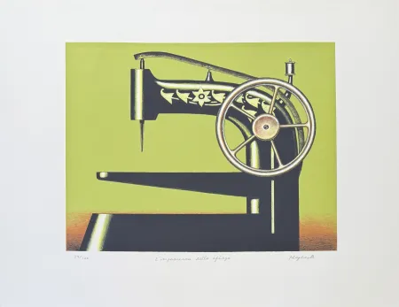 リトグラフ Klapheck - Konrad Klapheck (1935) - Die Ungeduld der Sphinx - Colour lithograph on heavy wove paper - 1998