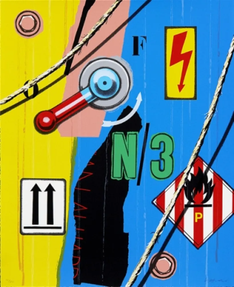 シルクスクリーン Klasen - Haute tension flèches N/3