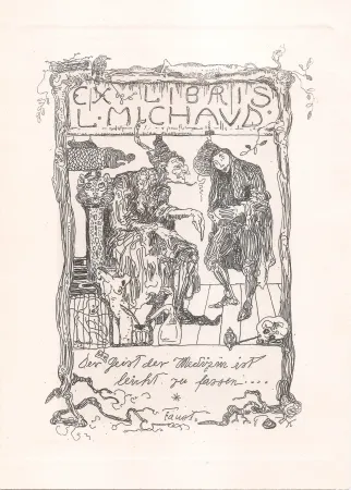 彫版 Klee - Ex Libris L. Michaud