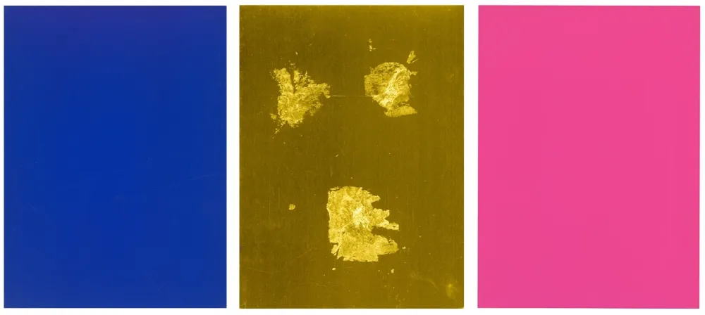 シルクスクリーン Klein - Monochrome und Feuer (Krefeld Triptych)