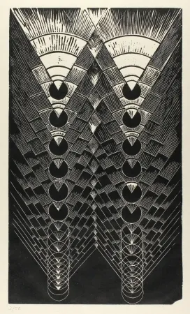 リノリウム彫版 Klien,  - Light in Glass II