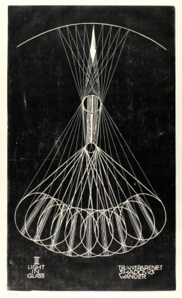 リノリウム彫版 Klien,  - Light in Glass III