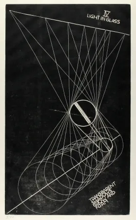 リノリウム彫版 Klien,  - Light in Glass IV
