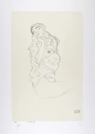 リトグラフ Klimt - La fille aux yeux fermés, 1917 | The girl with her eyes closed, 1917