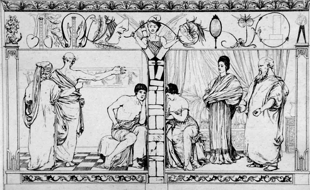 エッチングと　アクチアント Klinger - Piramo e Tisbe I(foglio 2a)