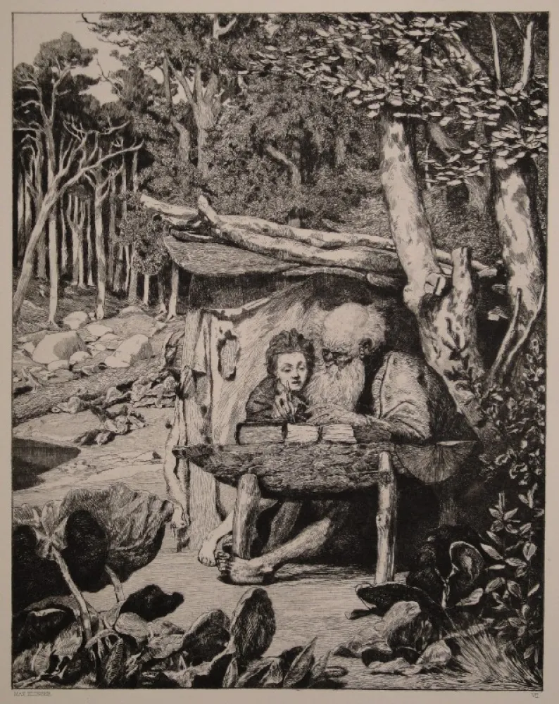 彫版 Klinger - Simplici Schreibstube / Simplicius’s Writing Lesson