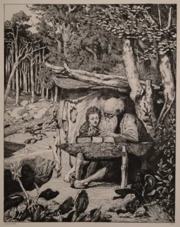 彫版 Klinger - Simplici Schreibstube / Simplicius’s Writing Lesson