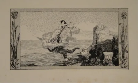 エッチングと　アクチアント Klinger - Zephyrus Psyche wegtragend / Zephyr Carrying Psyche Away