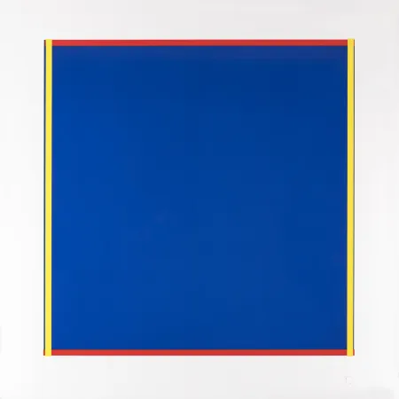 シルクスクリーン Knoebel - Rot, Gelb, Weiss, Blau 02