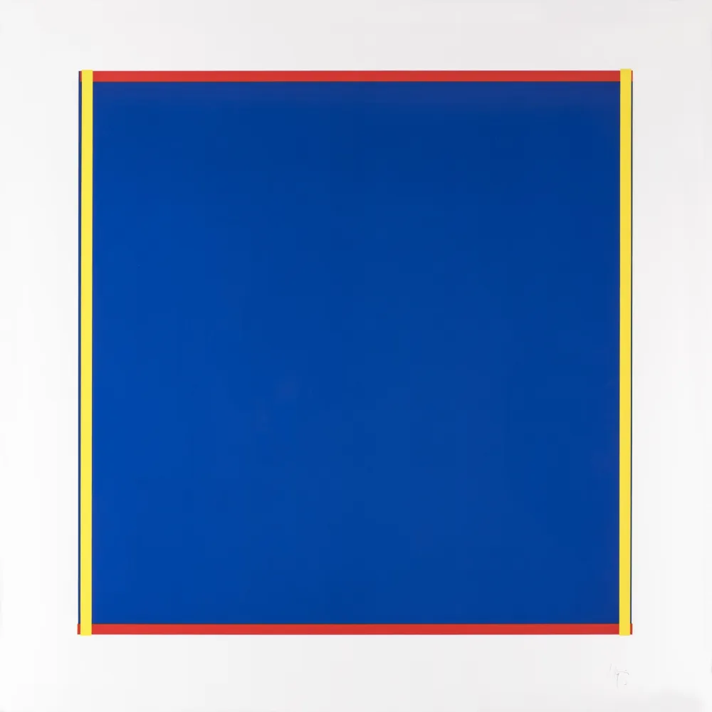 シルクスクリーン Knoebel - Rot, Gelb, Weiss, Blau 02