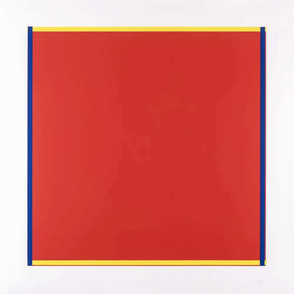 シルクスクリーン Knoebel - Rot, Gelb, Weiss, Blau 04