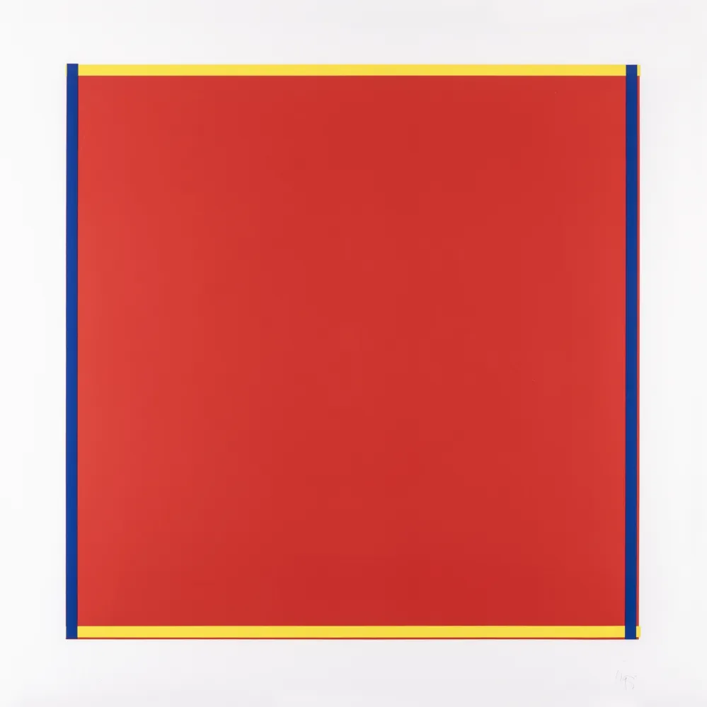 シルクスクリーン Knoebel - Rot, Gelb, Weiss, Blau 04
