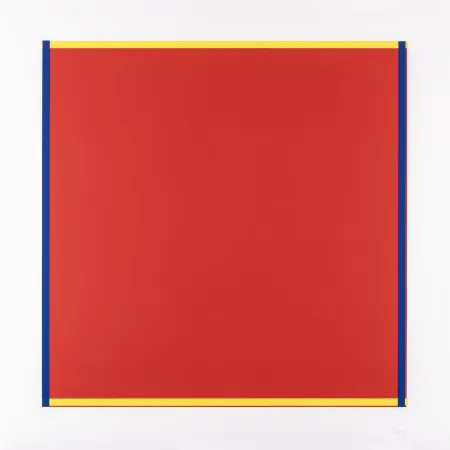 シルクスクリーン Knoebel - Rot, Gelb, Weiss, Blau 04
