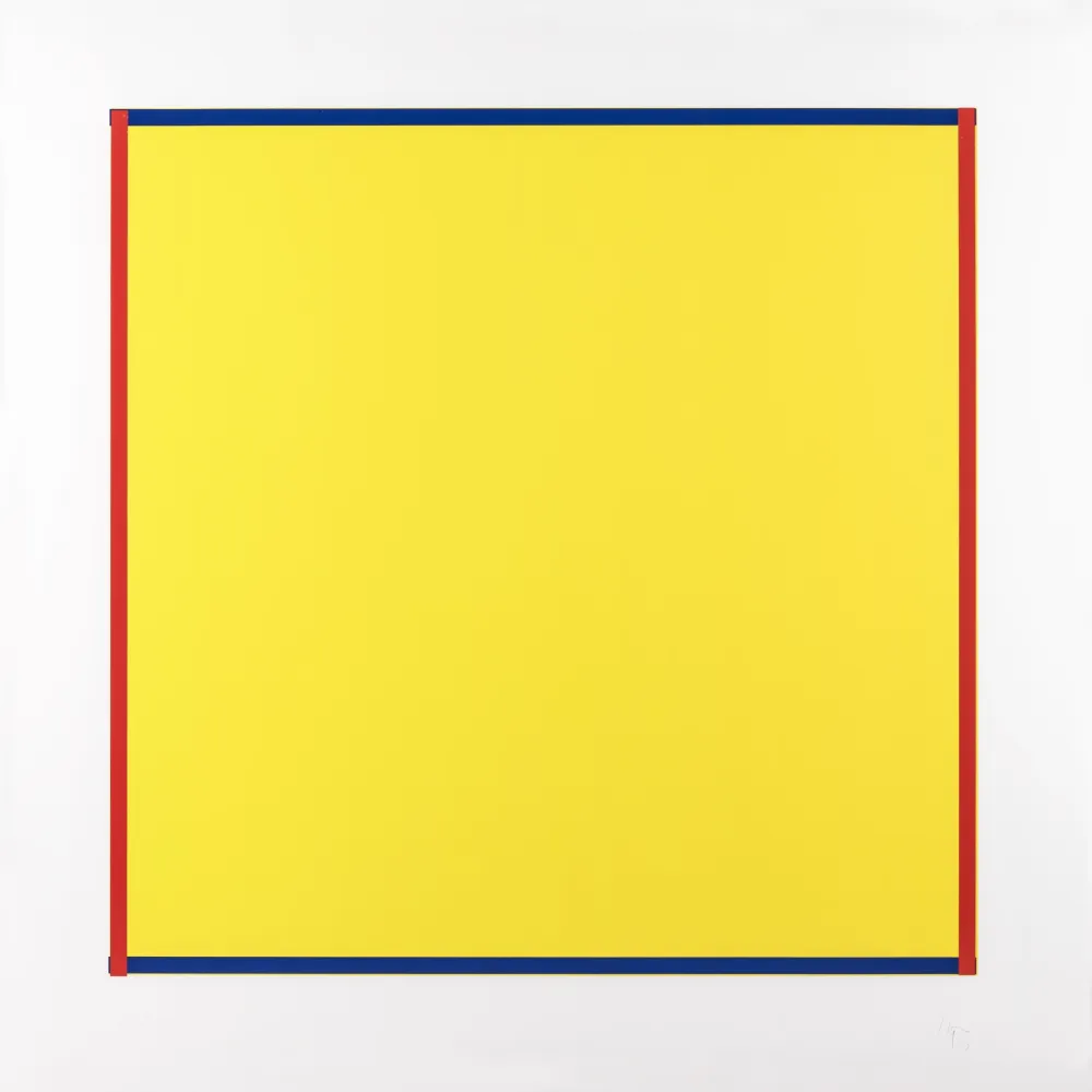 シルクスクリーン Knoebel - Rot, Gelb, Weiss, Blau 06