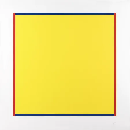 シルクスクリーン Knoebel - Rot, Gelb, Weiss, Blau 06