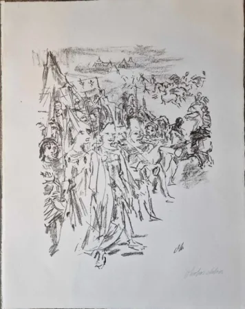 リトグラフ Kokoschka - Enter with drum and colours: Cordelia and Soldiers (Act IV, Scene IV), from the portfolio King Lear