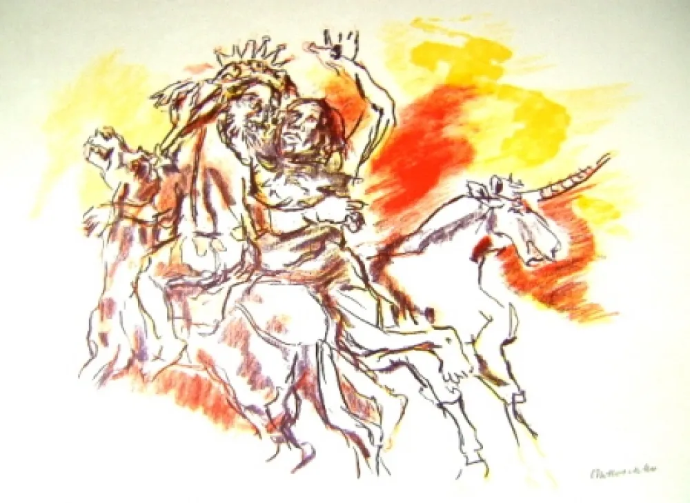 リトグラフ Kokoschka - Le Bal Masqué