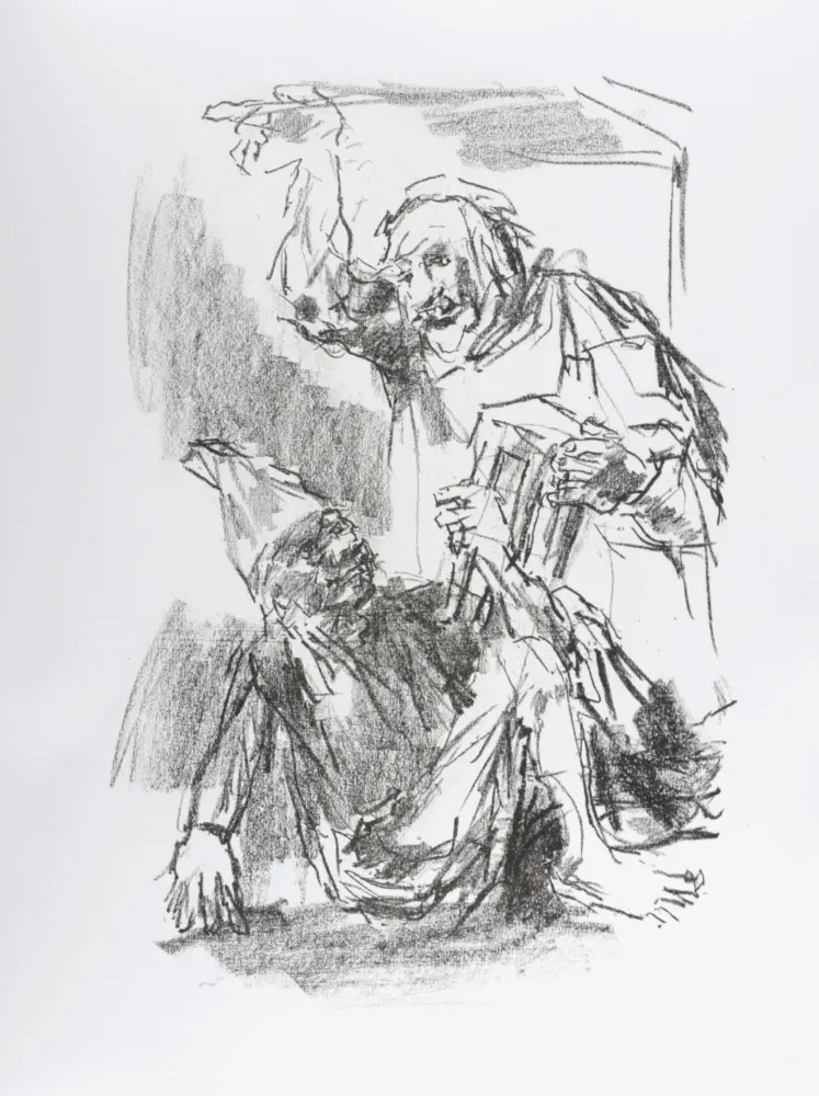リトグラフ Kokoschka - Lear and Fool, 1963