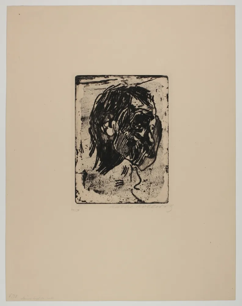 彫版 Kollwitz - Männerkopf nach rechts (Man's head turned right)
