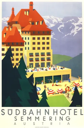 リトグラフ Kosel - Südbahnhotel Semmering Austria