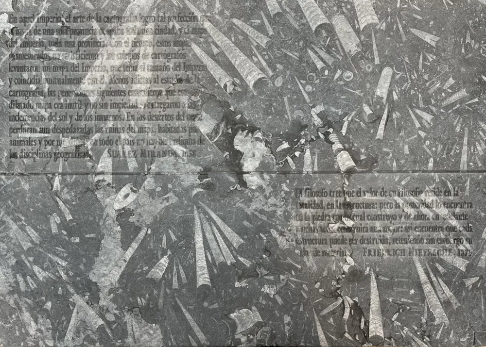 エッチング Kosuth - El mapa de Miranda y la disciplina de Nietzsche