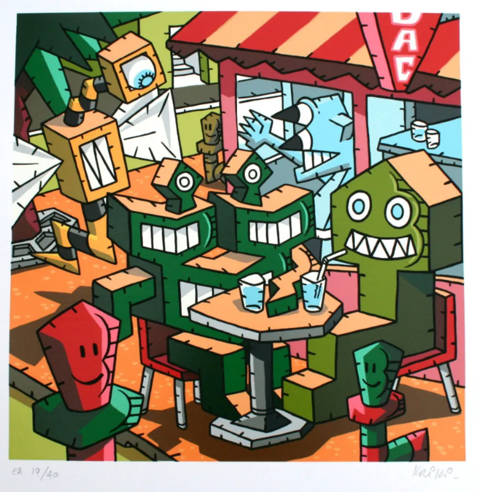 シルクスクリーン Kriki - Le bar