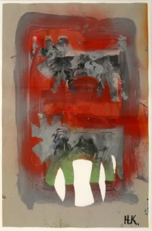 モノタイプ Krüsi - Ohne Titel (Zwei Tiere). 