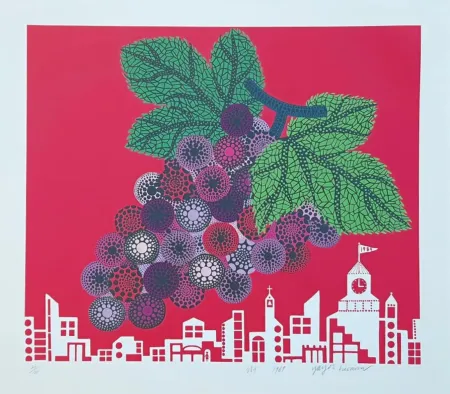 シルクスクリーン Kusama - Grapes In The City