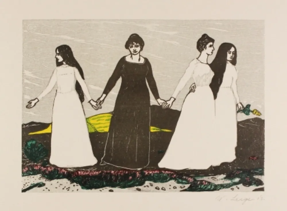 木版 Laage - Sommers Abschied von der Heide